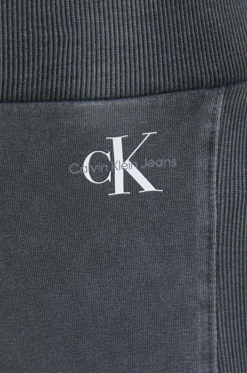 Calvin Klein Jeans Legíny dámske šedá farba jednofarebné - Pepit.sk