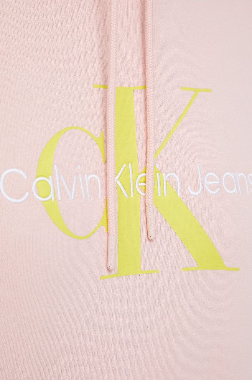 Calvin Klein Jeans Mikina dámska ružová farba jednofarebná - Pepit.sk