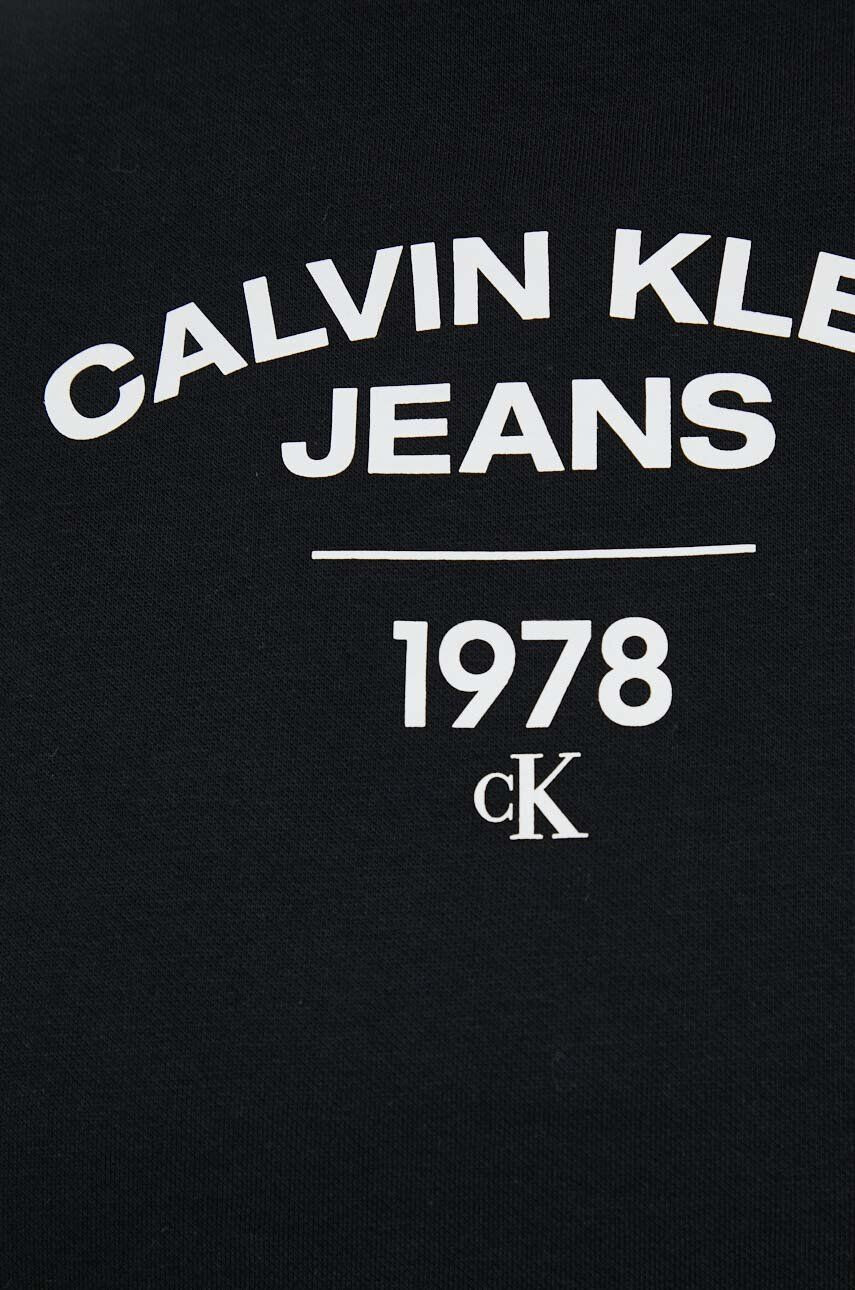 Calvin Klein Jeans Mikina dámska čierna farba s potlačou - Pepit.sk