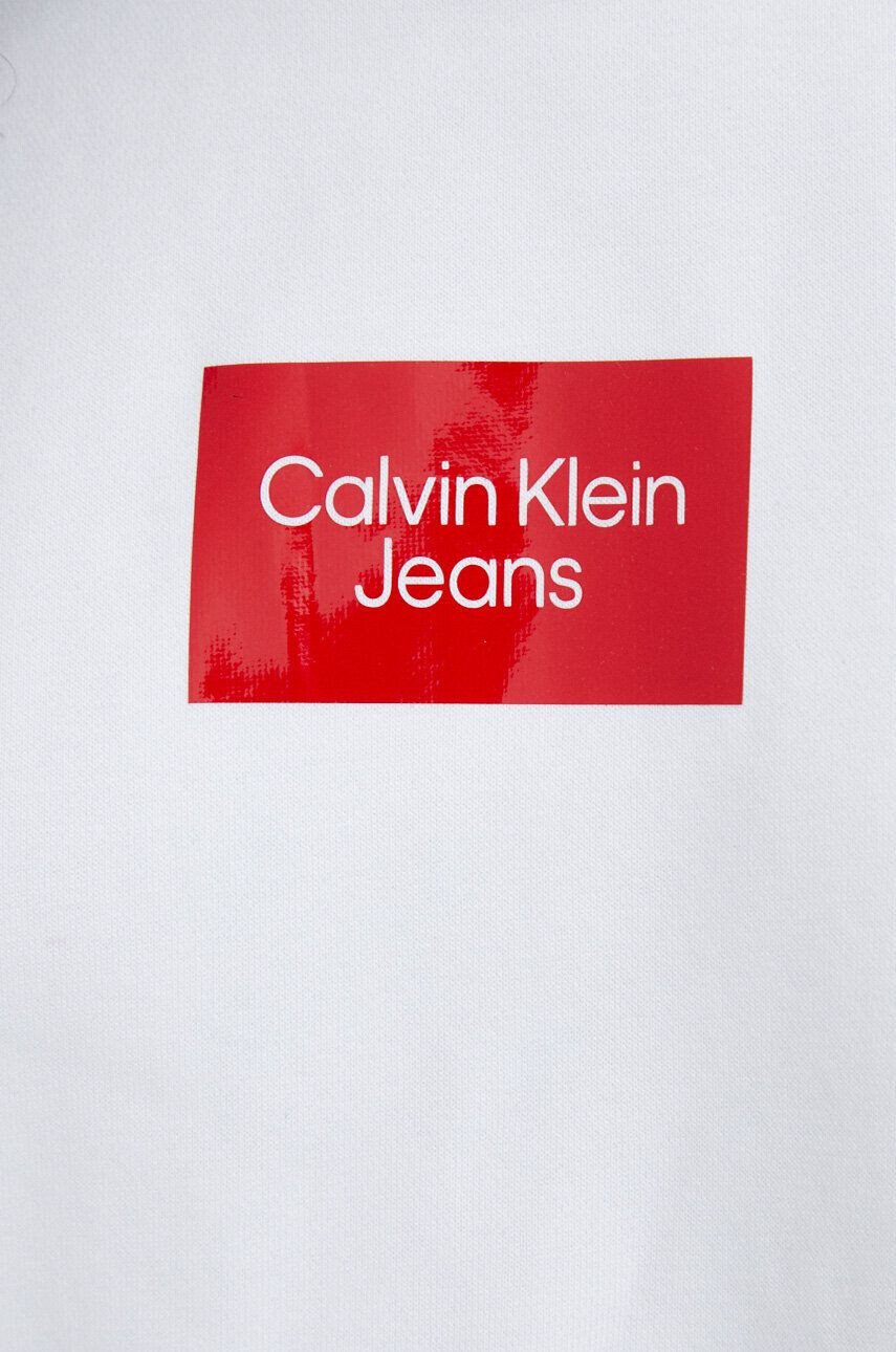 Calvin Klein Jeans Mikina dámska fialová farba s kapucňou jednofarebná - Pepit.sk