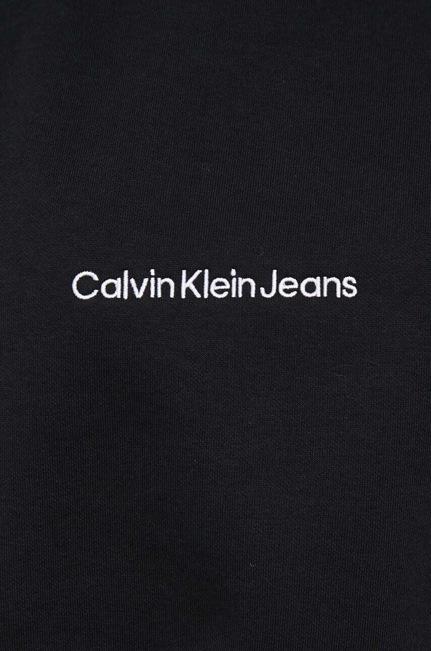 Calvin Klein Jeans Mikina dámska čierna farba s nášivkou - Pepit.sk