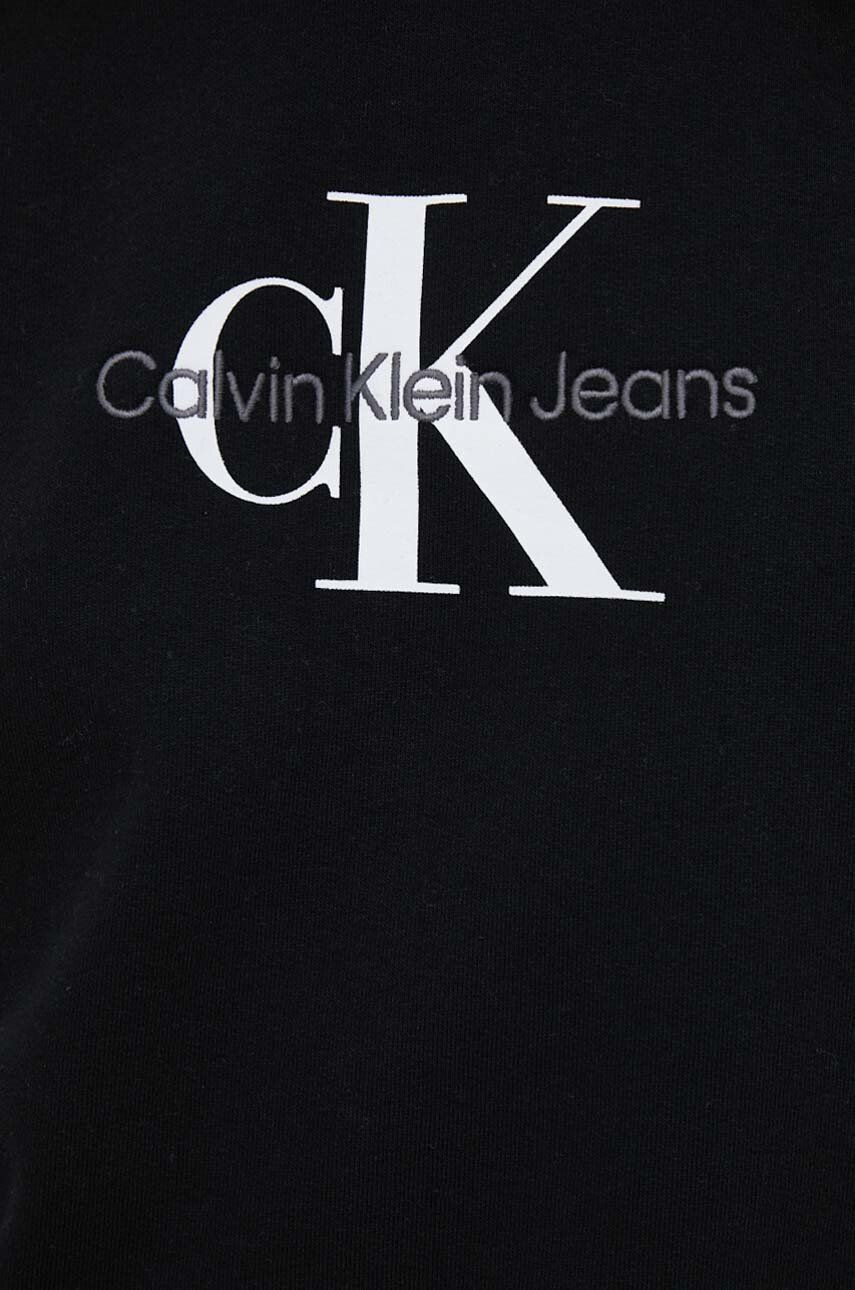 Calvin Klein Jeans Mikina dámska čierna farba s kapucňou s potlačou - Pepit.sk