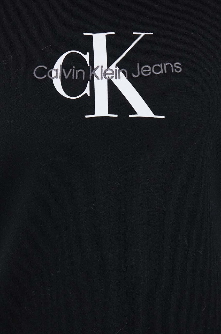 Calvin Klein Jeans mikina dámska čierna farba s potlačou - Pepit.sk