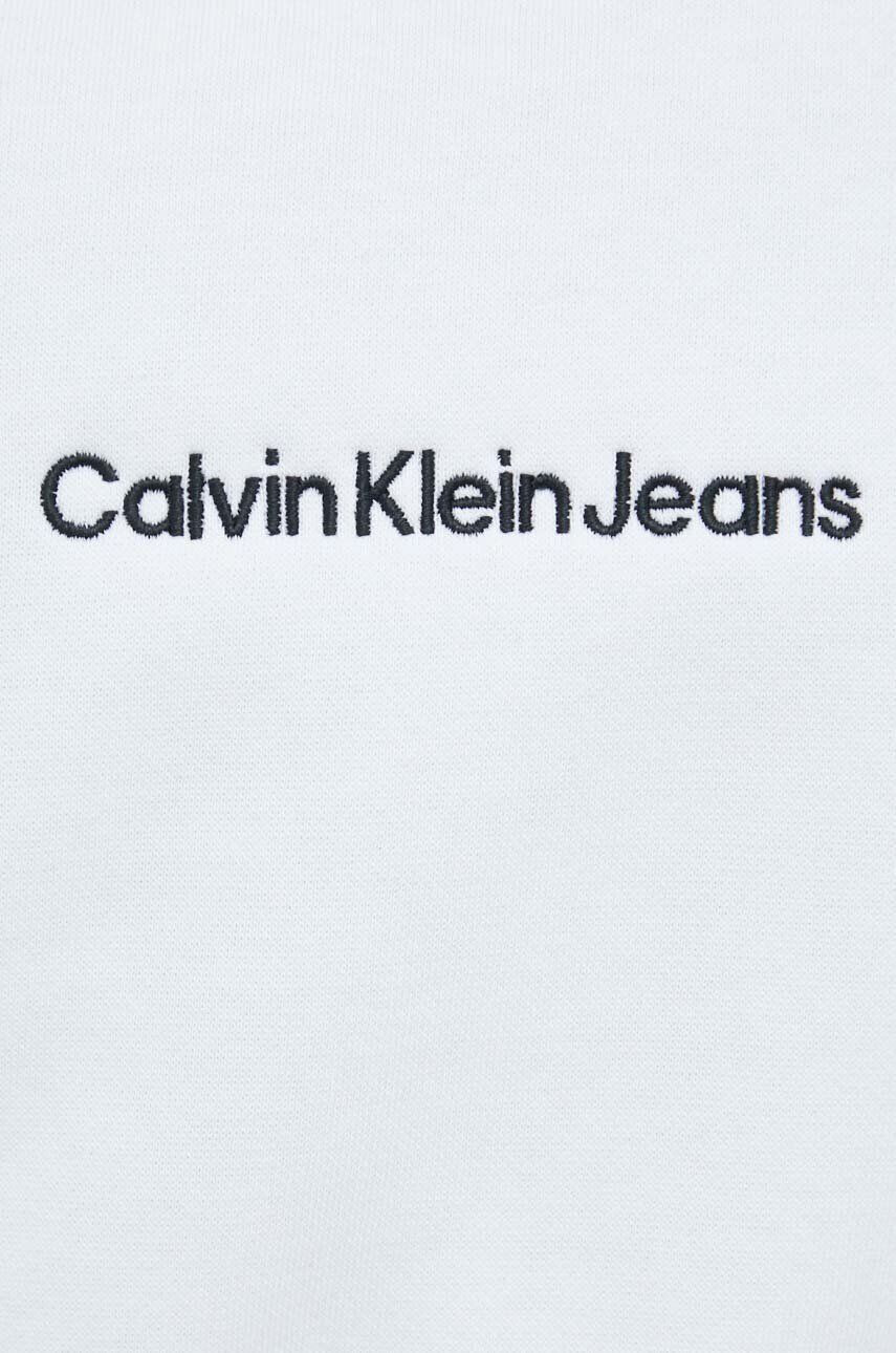 Calvin Klein Jeans Mikina dámska biela farba s nášivkou - Pepit.sk