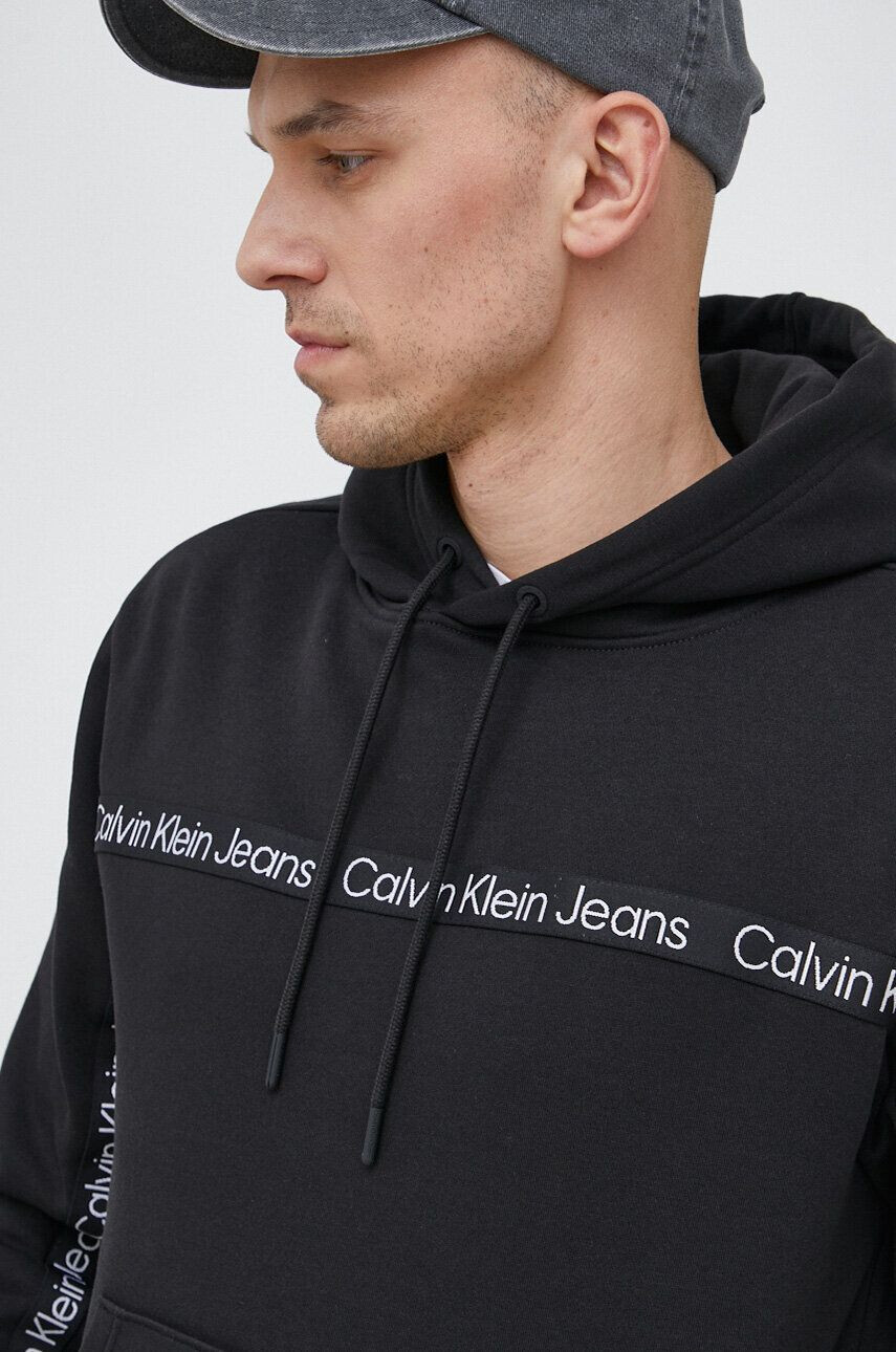 Calvin Klein Jeans Mikina dámska čierna farba s nášivkou - Pepit.sk