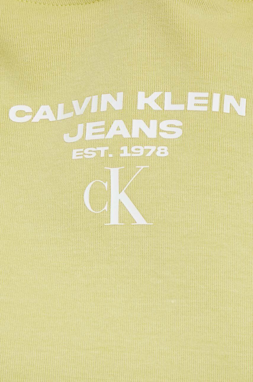 Calvin Klein Jeans Mikina dámska zelená farba s kapucňou s potlačou - Pepit.sk