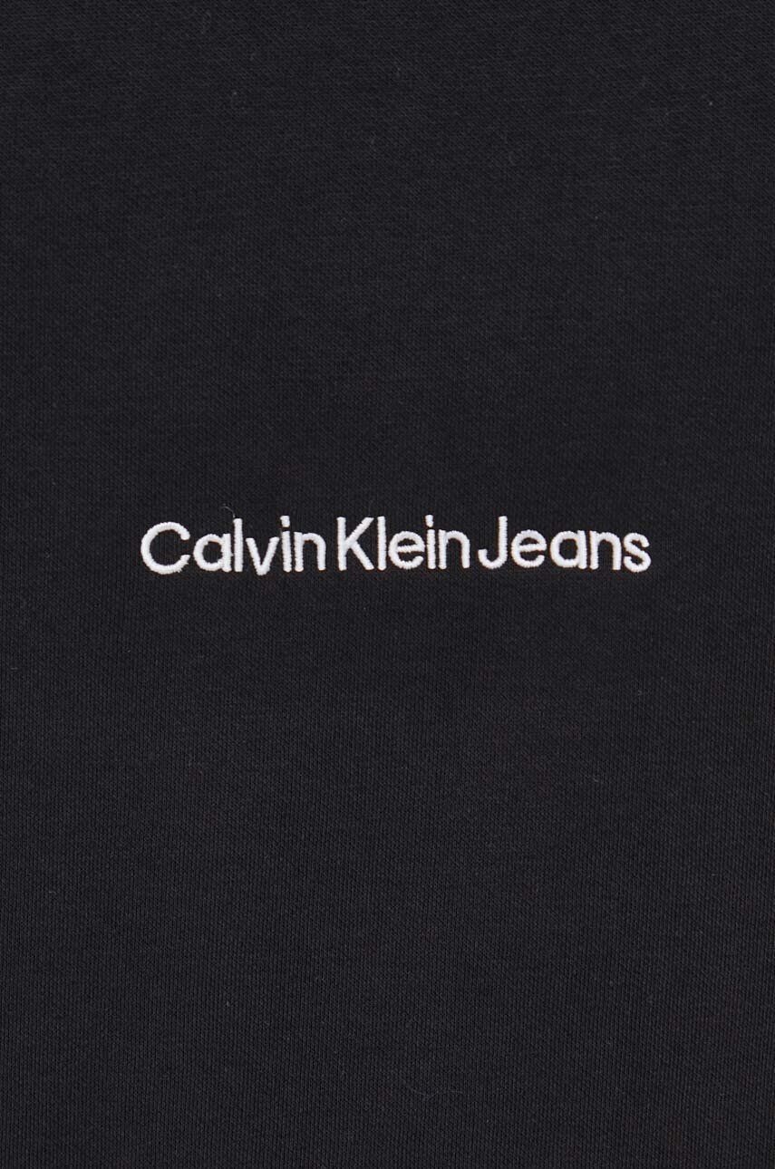 Calvin Klein Jeans Mikina dámska čierna farba s kapucňou s nášivkou - Pepit.sk