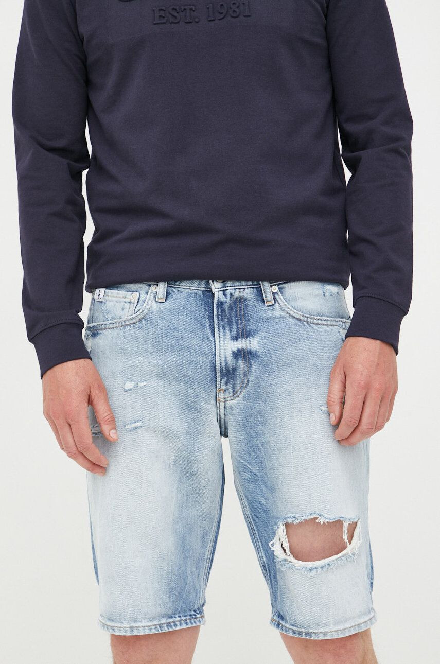 Calvin Klein Jeans Rifľové krátke nohavice - Pepit.sk