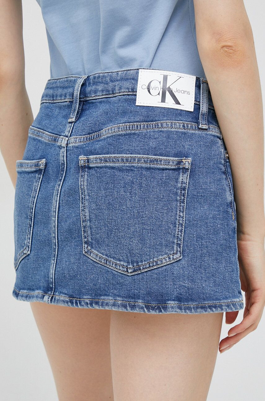 Calvin Klein Jeans Rifľová sukňa mini rovný strih - Pepit.sk