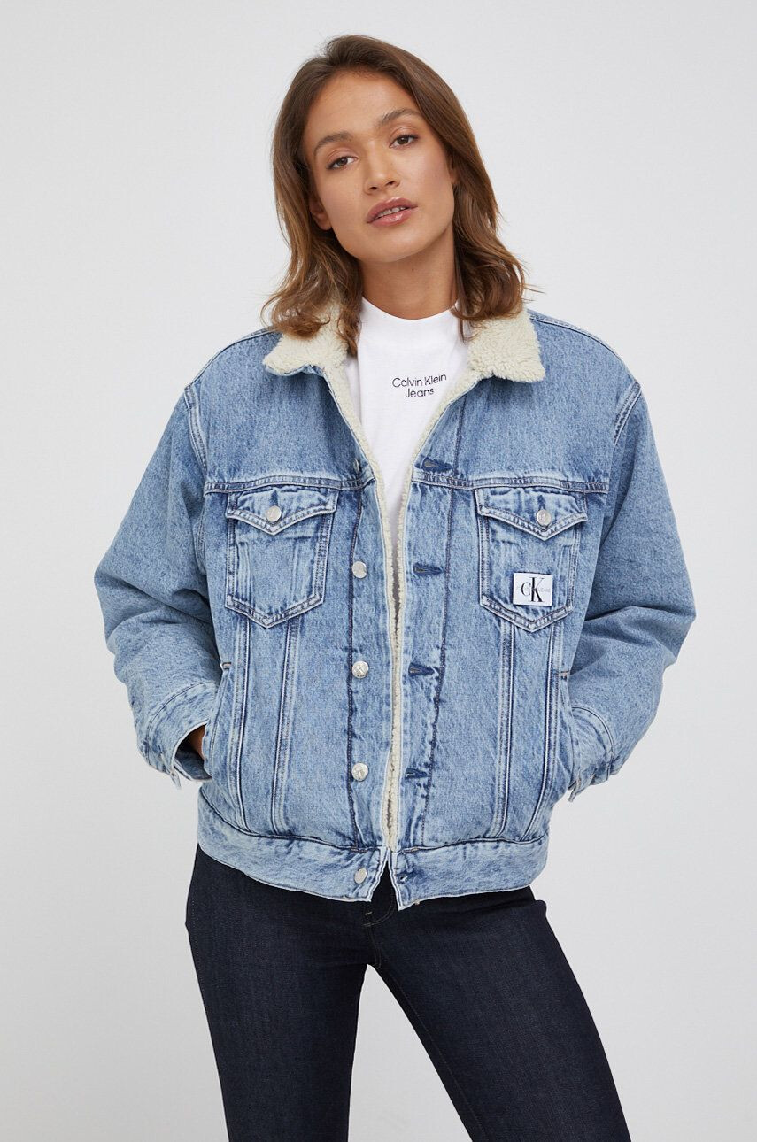 Calvin Klein Jeans Rifľová bunda dámska prechodná oversize - Pepit.sk