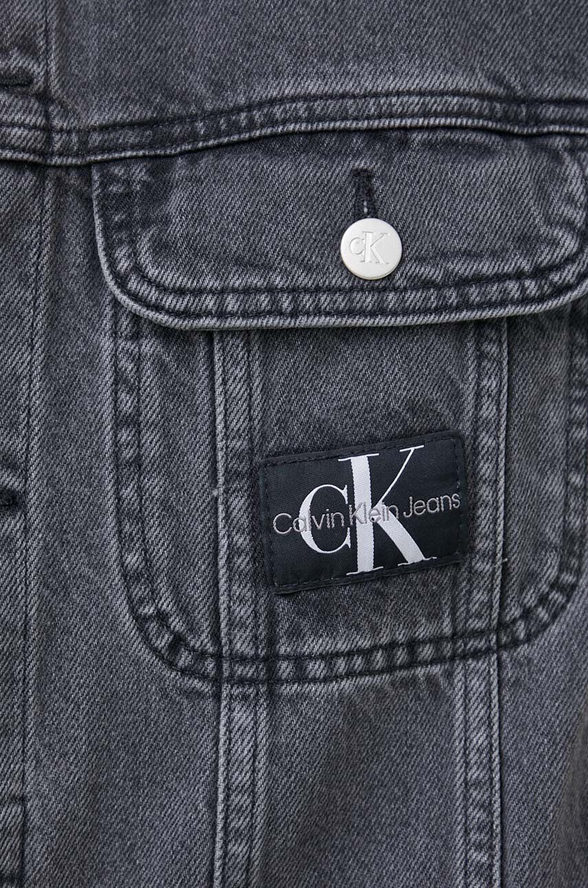 Calvin Klein Jeans Rifľová bunda dámska čierna farba zimná - Pepit.sk