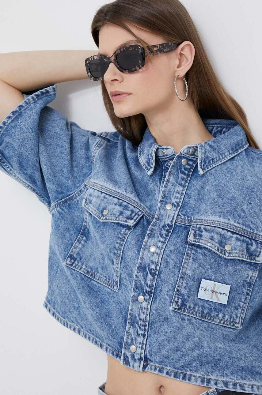 Calvin Klein Jeans Rifľová košeľa pánska regular s klasickým golierom - Pepit.sk