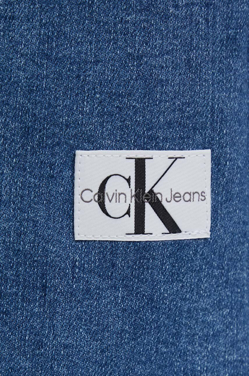 Calvin Klein Jeans Rifľové šaty tmavomodrá farba mini oversize - Pepit.sk