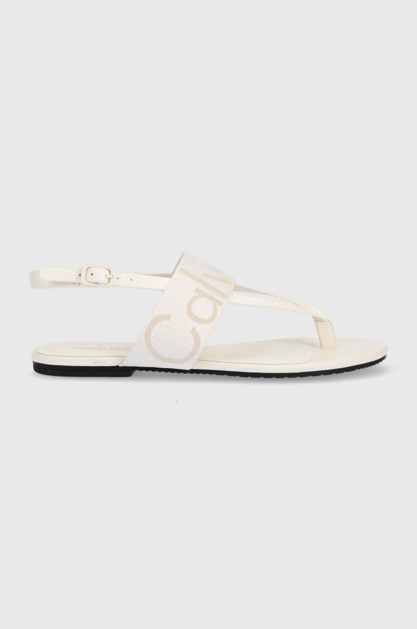 Calvin Klein Jeans Sandále FLAT SANDAL WEBBING dámske béžová farba YW0YW00956 - Pepit.sk