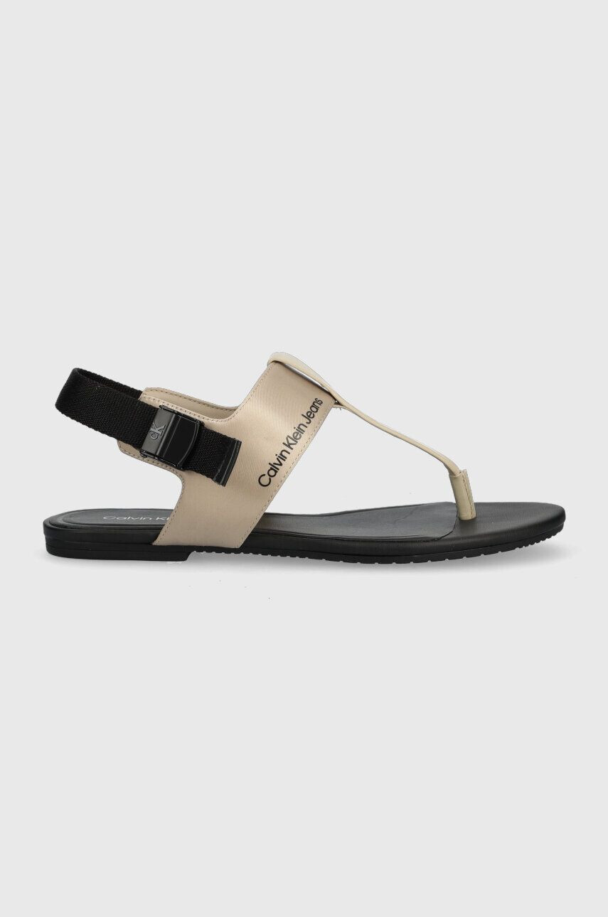 Calvin Klein Jeans Sandále FLAT TOEPOST SANDAL SATIN/HW - Pepit.sk