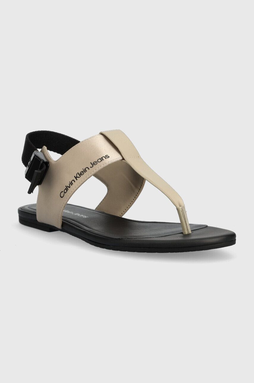 Calvin Klein Jeans Sandále FLAT TOEPOST SANDAL SATIN/HW - Pepit.sk