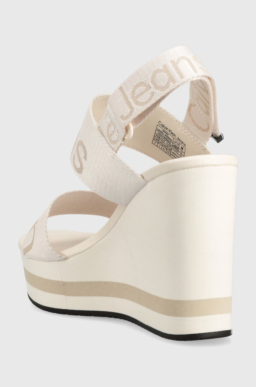 Calvin Klein Jeans Sandále WEDGE SANDAL WEBBING dámske béžová farba na kline YW0YW00959 - Pepit.sk