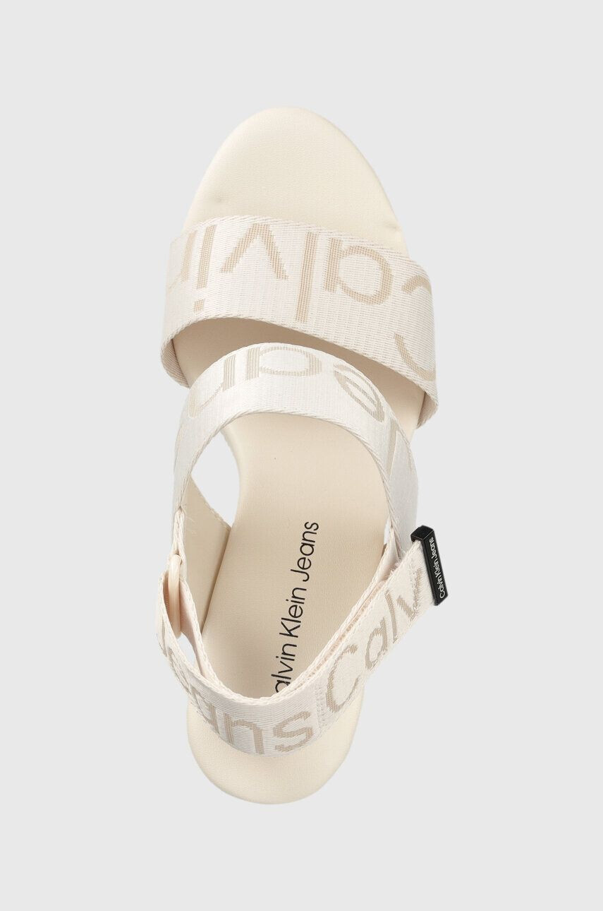 Calvin Klein Jeans Sandále WEDGE SANDAL WEBBING dámske béžová farba na kline YW0YW00959 - Pepit.sk