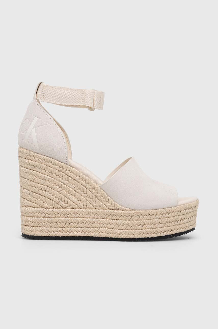 Calvin Klein Jeans Sandále WEDGE SANDAL WIDE SU CON dámske čierna farba na kline YW0YW00963 - Pepit.sk