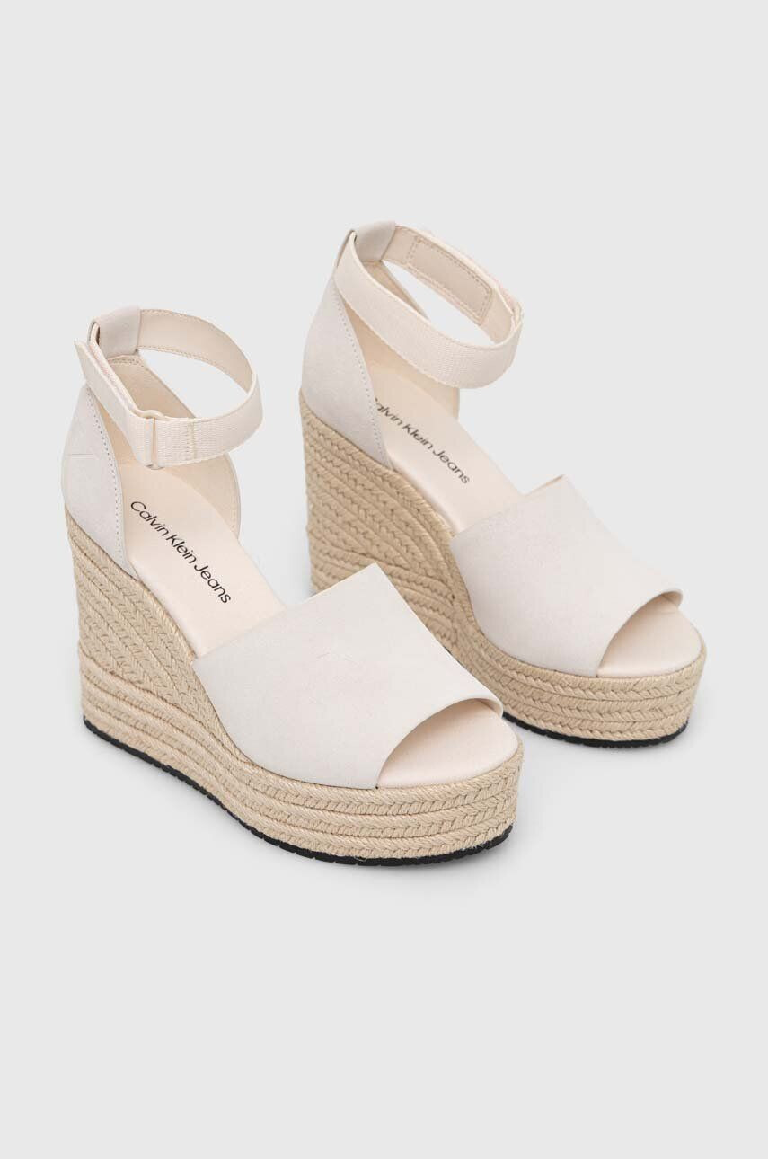 Calvin Klein Jeans Sandále WEDGE SANDAL WIDE SU CON dámske čierna farba na kline YW0YW00963 - Pepit.sk