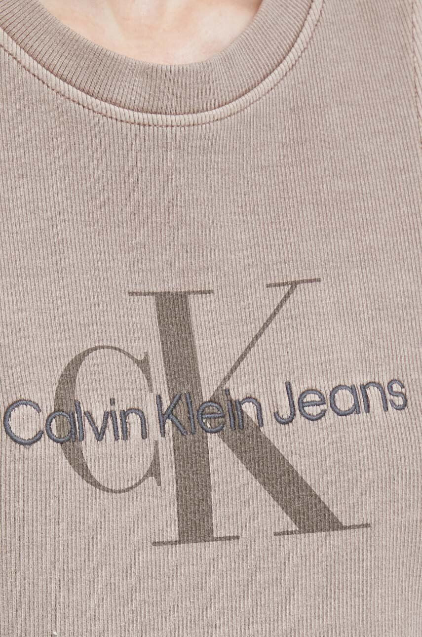 Calvin Klein Jeans Šaty hnedá farba mini priliehavá - Pepit.sk