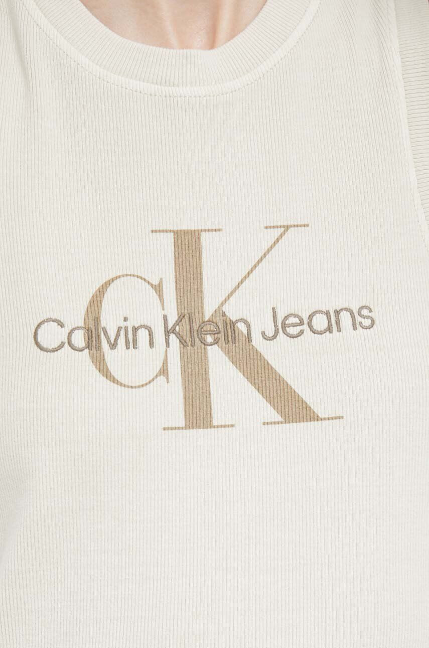 Calvin Klein Jeans Šaty béžová farba mini priliehavá - Pepit.sk