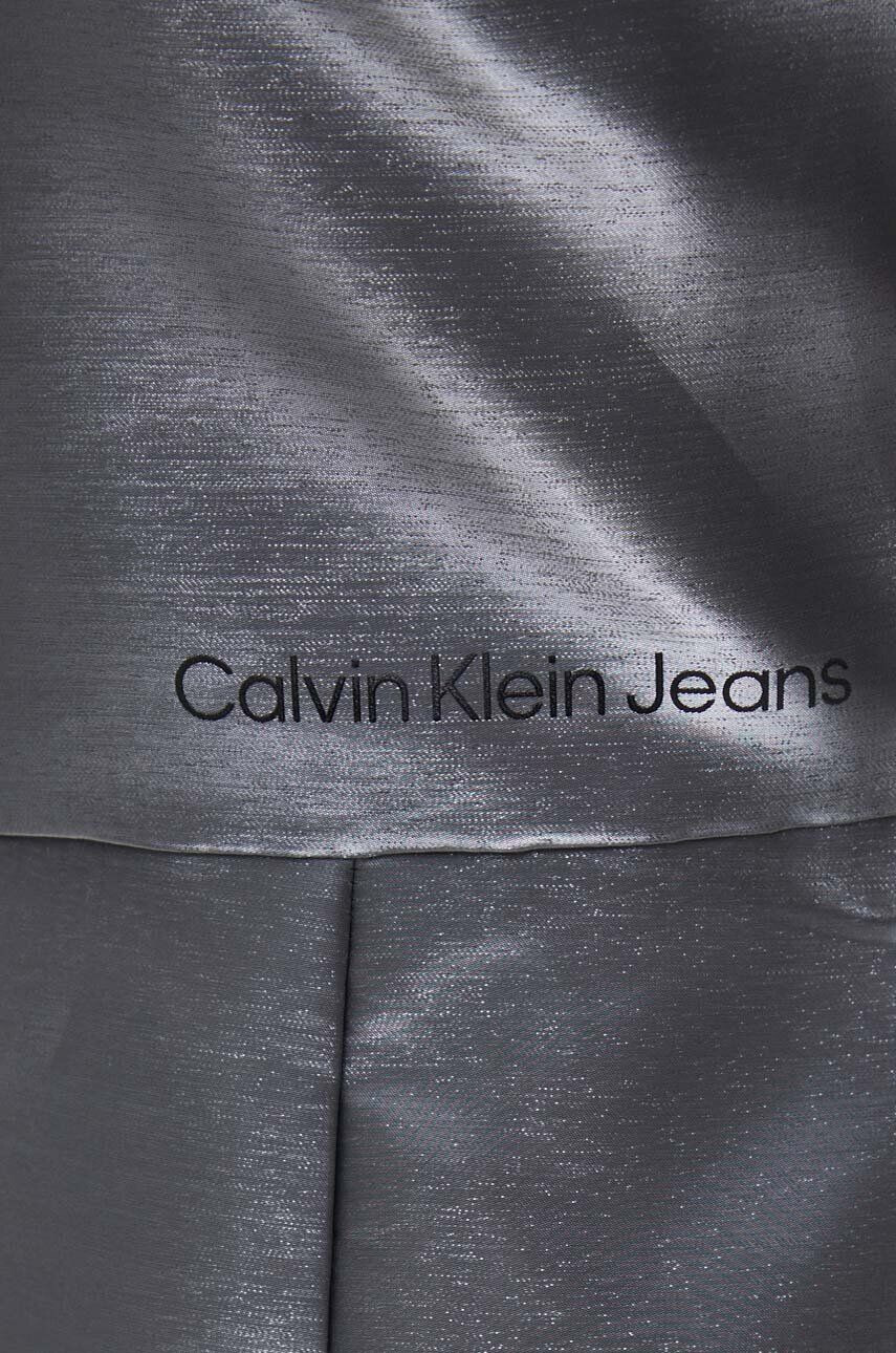 Calvin Klein Jeans Šaty šedá farba mini áčkový strih - Pepit.sk