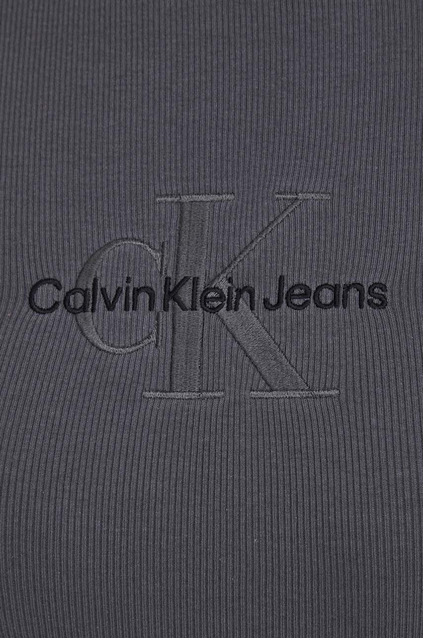 Calvin Klein Jeans Šaty šedá farba mini priliehavá - Pepit.sk