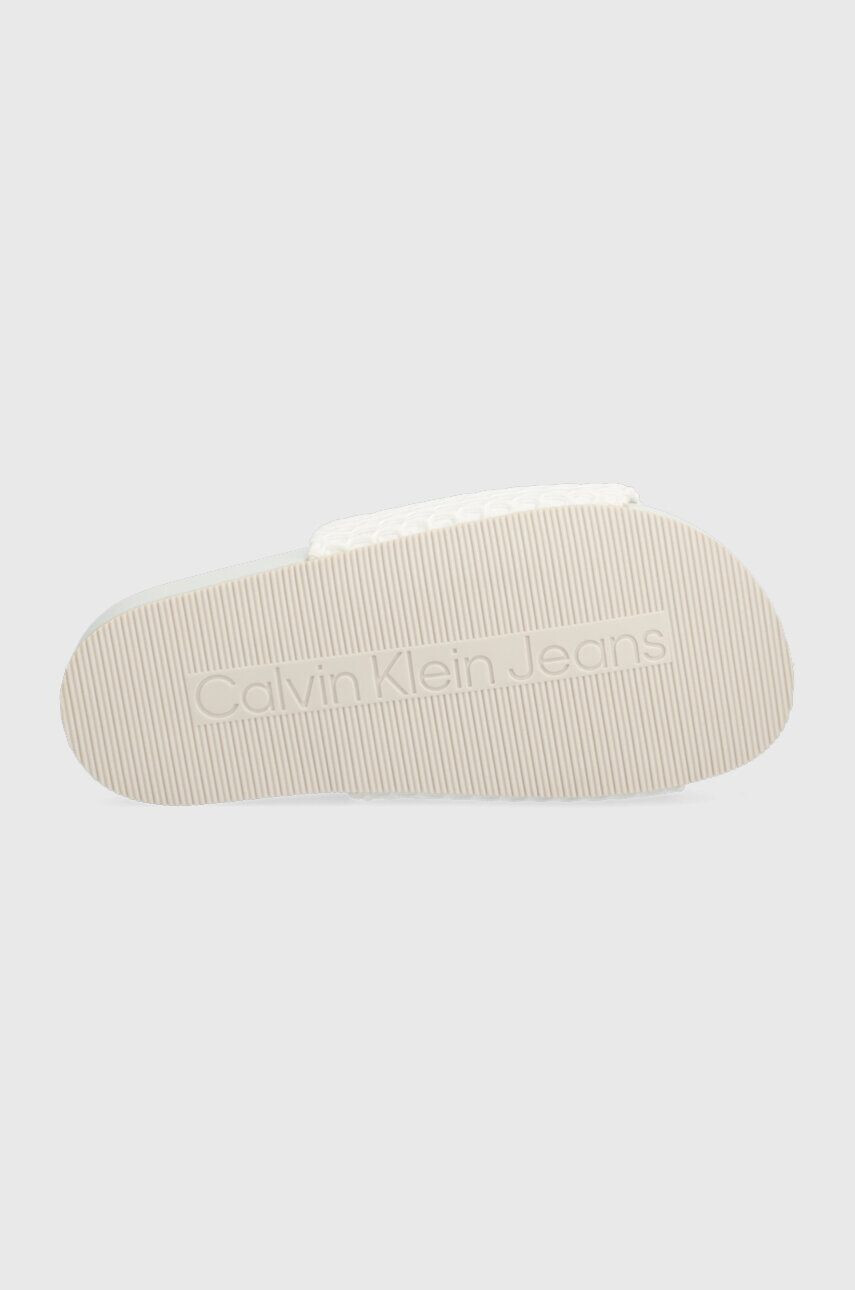 Calvin Klein Jeans Šľapky COMFORT SANDAL OVERSIZED MESH dámske biela farba YW0YW00973 - Pepit.sk