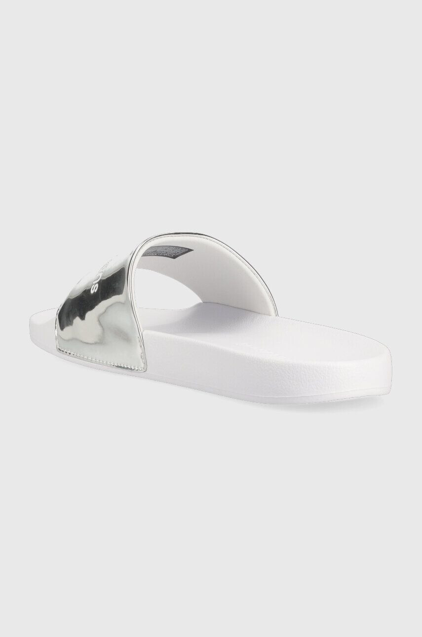 Calvin Klein Jeans Šľapky SLIDE METALLIC MONOLOGO dámske strieborná farba YW0YW00638 - Pepit.sk