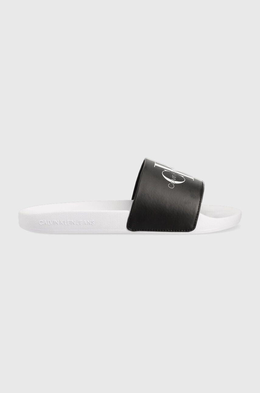 Calvin Klein Jeans Šľapky SLIDE NY PEARL dámske čierna farba YW0YW01243 - Pepit.sk