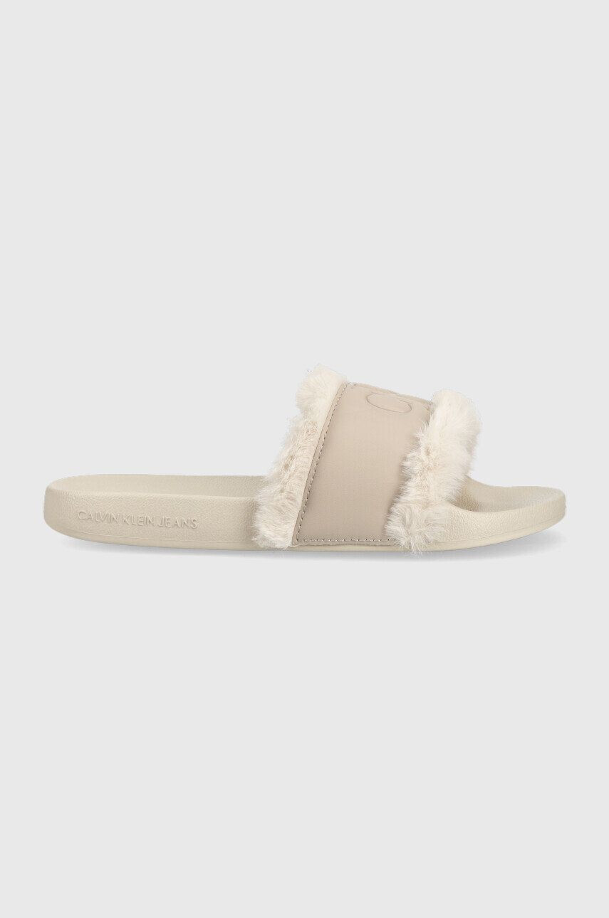 Calvin Klein Jeans Šľapky Slide W/fake Fur - Pepit.sk