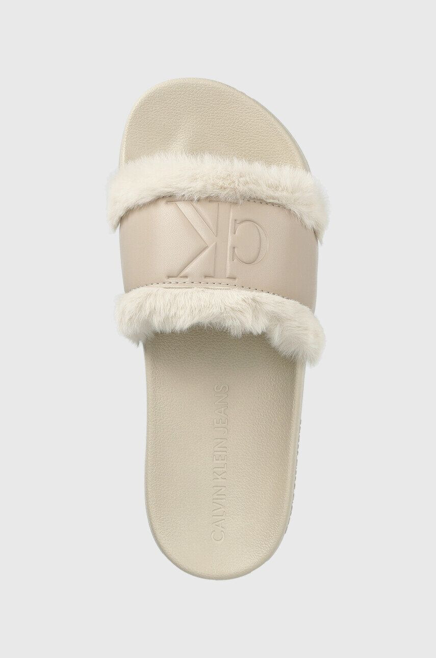 Calvin Klein Jeans Šľapky Slide W/fake Fur - Pepit.sk