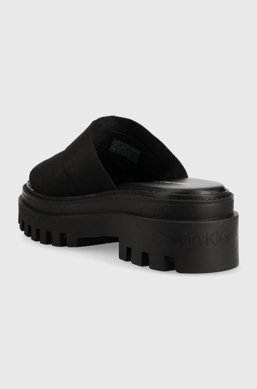 Calvin Klein Jeans Šľapky TOOTHY COMBAT SANDAL WEBBING dámske čierna farba na platforme YW0YW00949 - Pepit.sk