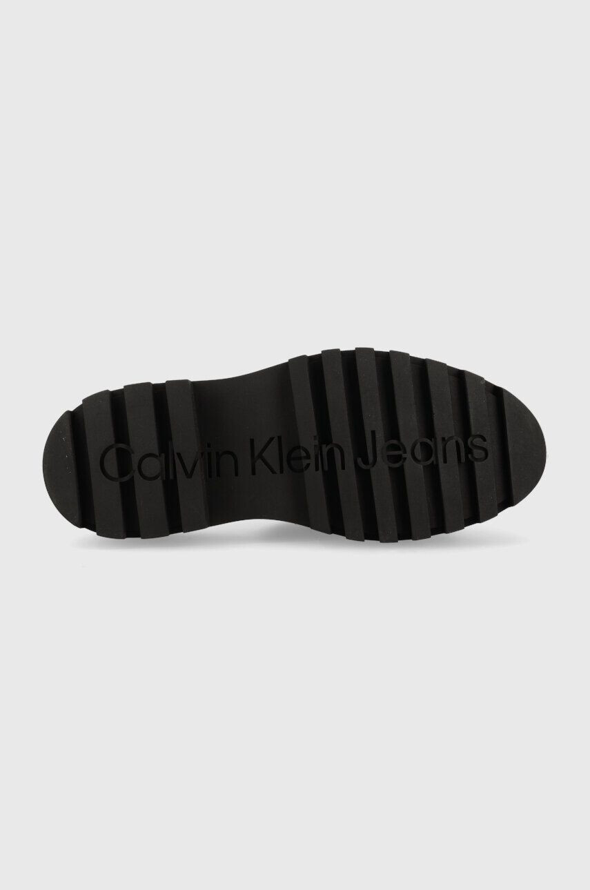 Calvin Klein Jeans Šľapky TOOTHY COMBAT SANDAL WEBBING dámske čierna farba na platforme YW0YW00949 - Pepit.sk