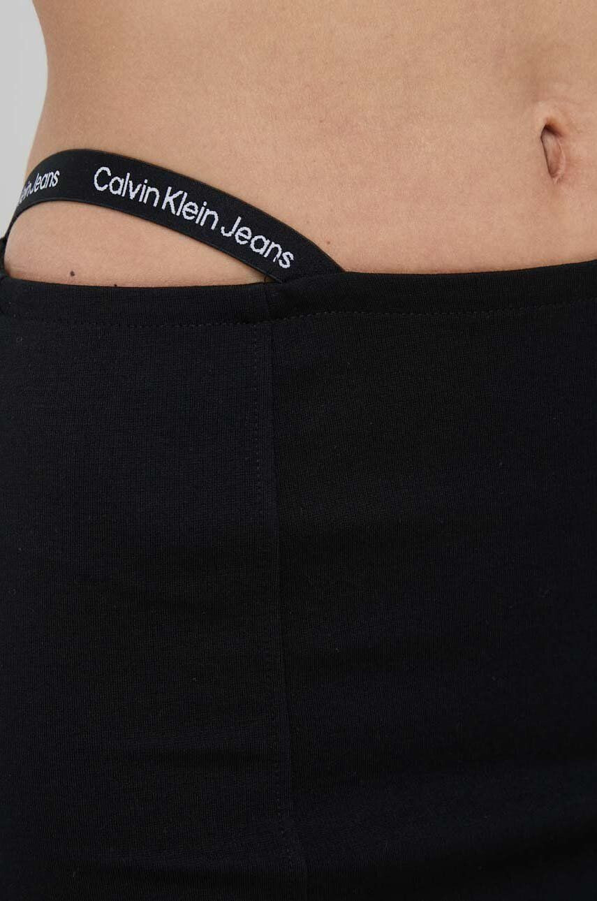 Calvin Klein Jeans Sukňa čierna farba mini puzdrová - Pepit.sk