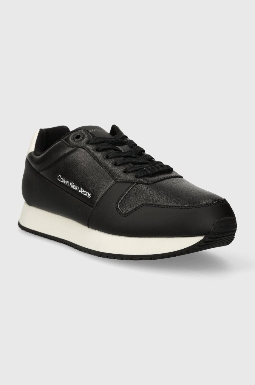 Calvin Klein Jeans Tenisky RETRO RUNNER LOW LTH IN SAT čierna farba YM0YM00863 - Pepit.sk