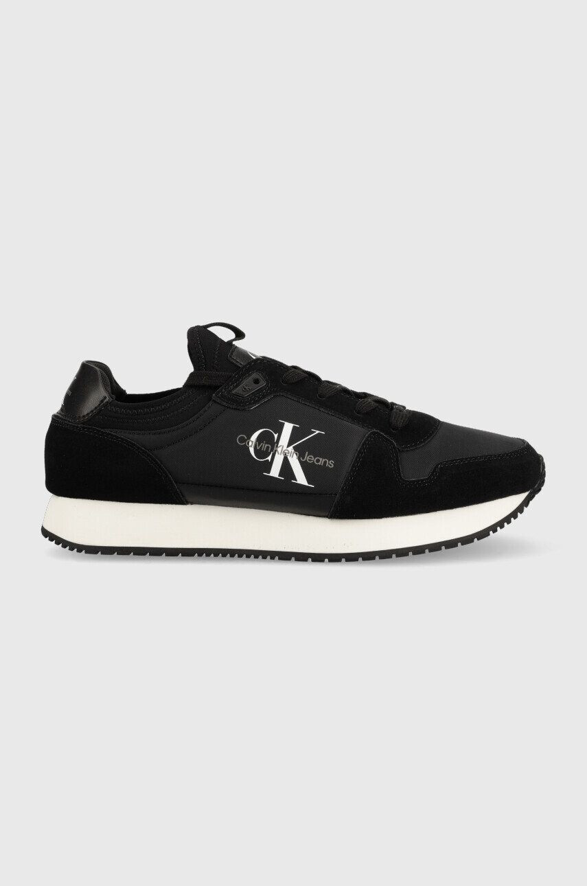 Calvin Klein Jeans Tenisky Ym0ym00553 Runner Sock Laceup Ny-lth čierna farba - Pepit.sk