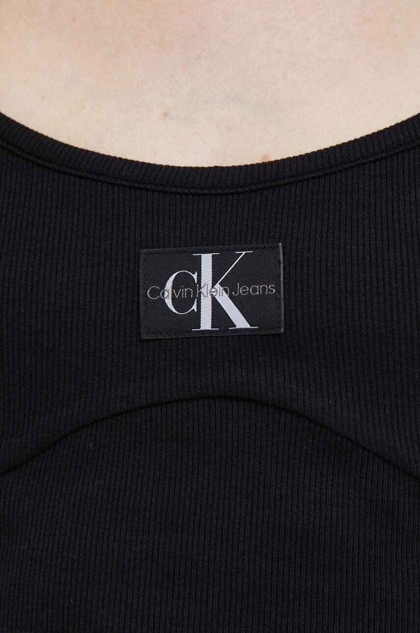 Calvin Klein Jeans Top dámsky čierna farba - Pepit.sk