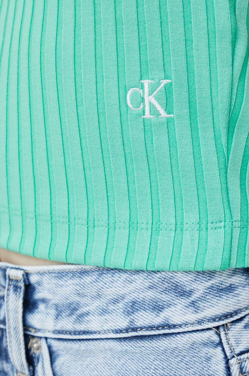 Calvin Klein Jeans Top dámsky tyrkysová farba - Pepit.sk