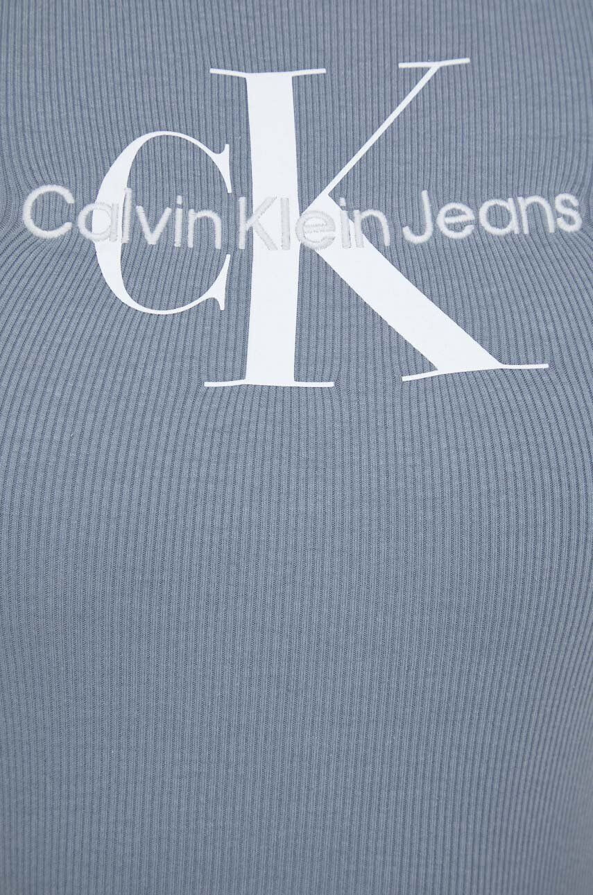 Calvin Klein Jeans Top dámsky šedá farba - Pepit.sk