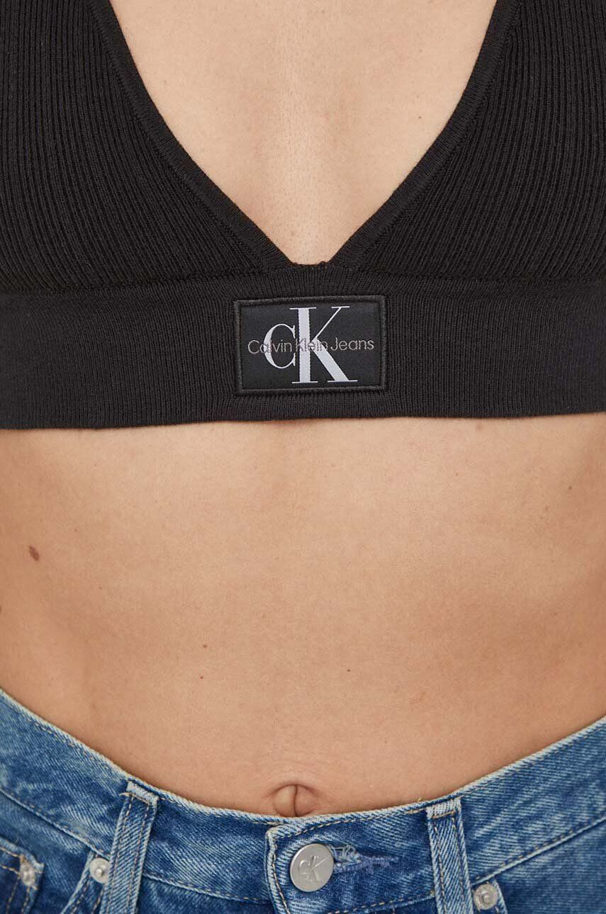 Calvin Klein Jeans Top dámsky čierna farba - Pepit.sk