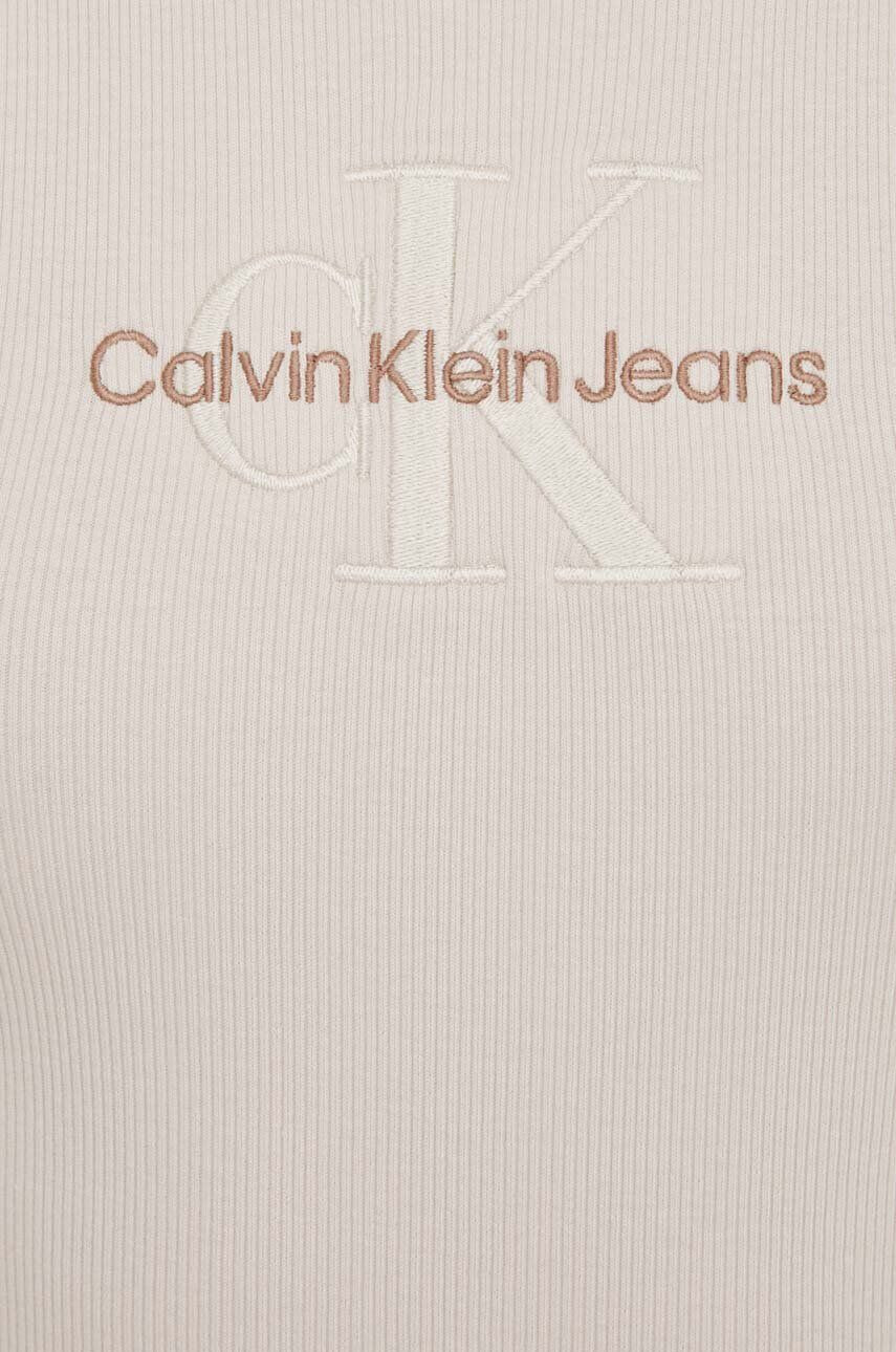 Calvin Klein Jeans Top dámsky béžová farba - Pepit.sk