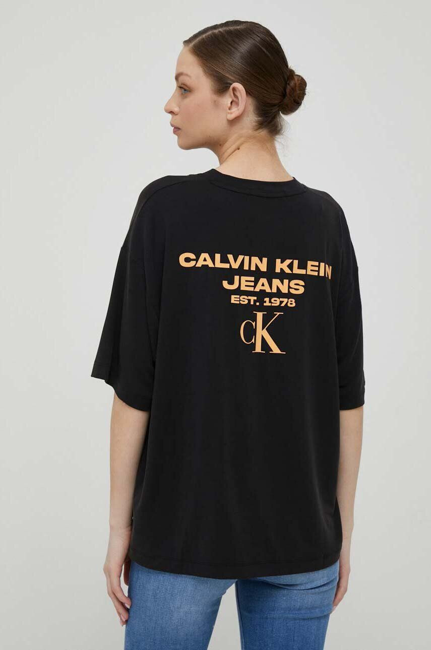 Calvin Klein Jeans Tričko dámsky čierna farba - Pepit.sk