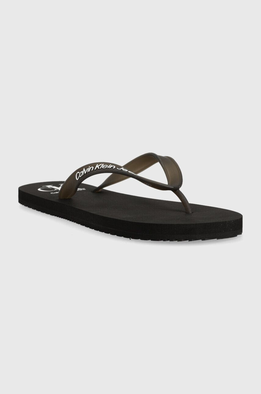 Calvin Klein Jeans Žabky BEACH SANDAL AOP pánske čierna farba YM0YM00656 - Pepit.sk