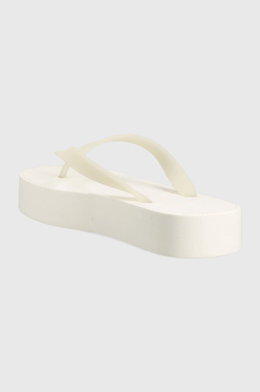 Calvin Klein Jeans Žabky BEACH SANDAL FLATFOR dámske biela farba na platforme YW0YW01092 - Pepit.sk