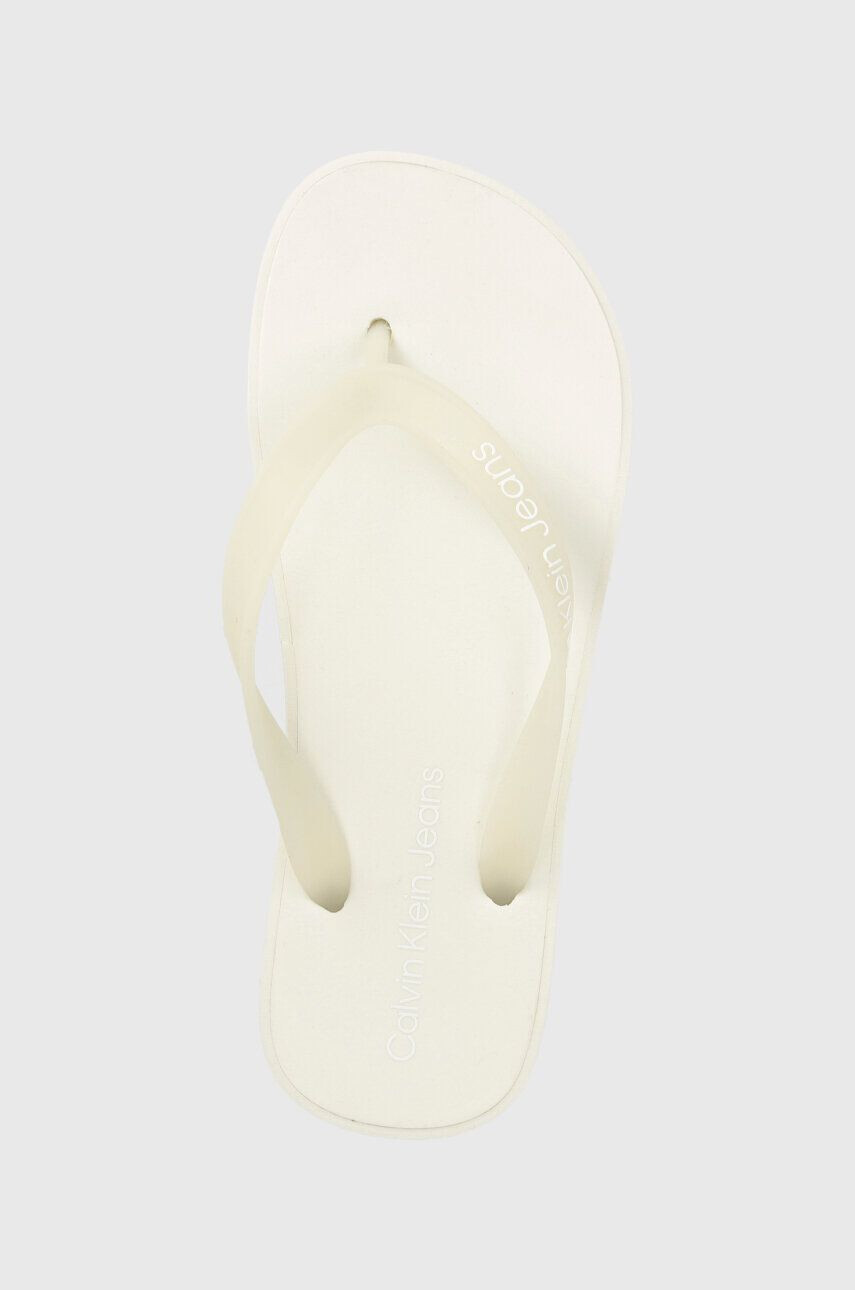 Calvin Klein Jeans Žabky BEACH SANDAL FLATFOR dámske biela farba na platforme YW0YW01092 - Pepit.sk