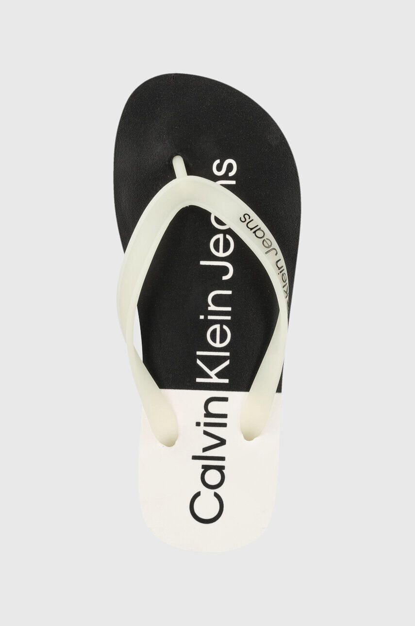 Calvin Klein Jeans Žabky BEACH SANDAL FLATFORM dámske biela farba na plochom podpätku YW0YW00716 - Pepit.sk