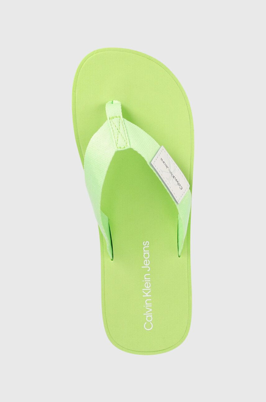 Calvin Klein Jeans Žabky FLATFORM FLIPFLOP dámske zelená farba na platforme YW0YW00993 - Pepit.sk