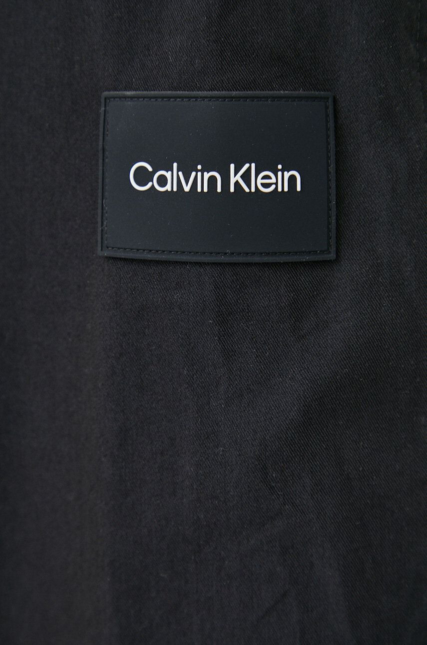 Calvin Klein Košeľa pánska čierna farba regular s klasickým golierom - Pepit.sk